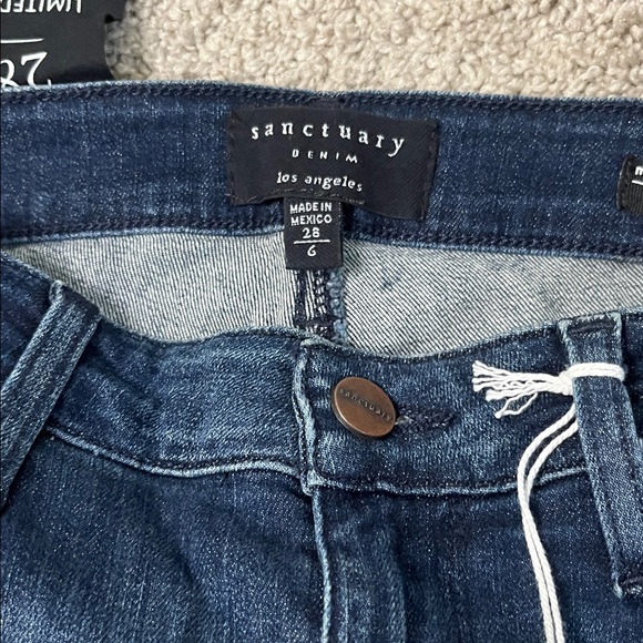 Sanctuary Ltd Edition Modern Straight Crop High Rise Jeans Stripes Size 28/6 NWT - Picture 2 of 8